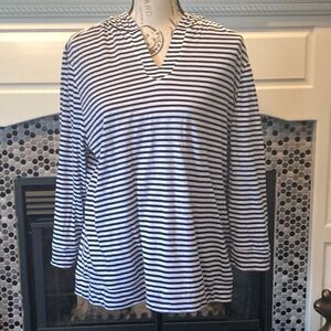 No Name reversible hoodie in purple and navy & white stripes, size medium